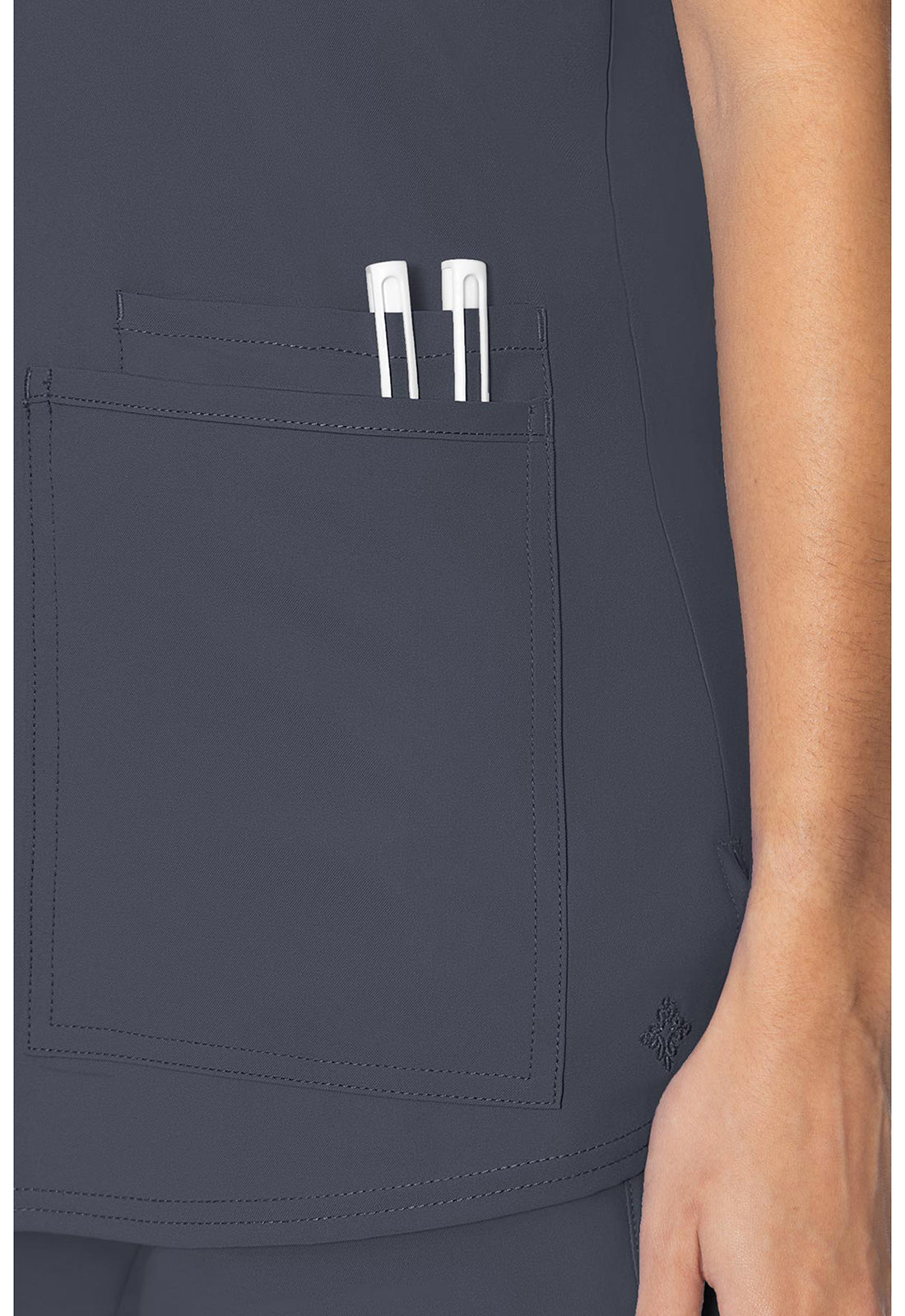 MedCouture 3 Pocket Top (Pewter)