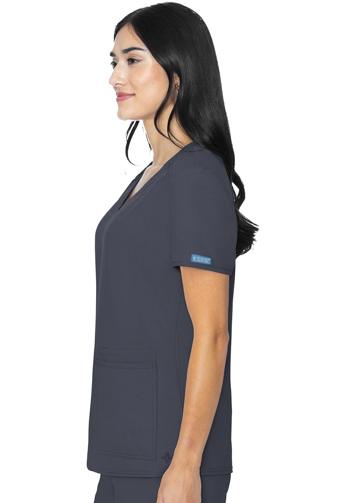 MedCouture 3 Pocket Top (Pewter)