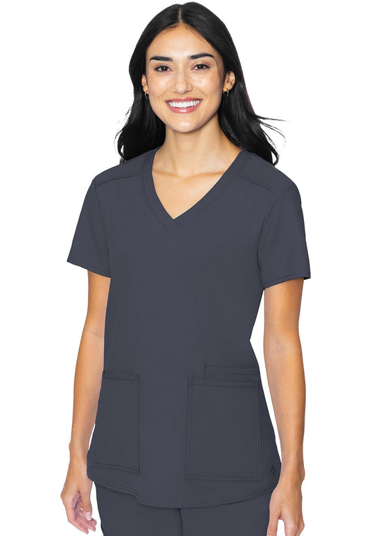 MedCouture 3 Pocket Top (Pewter)